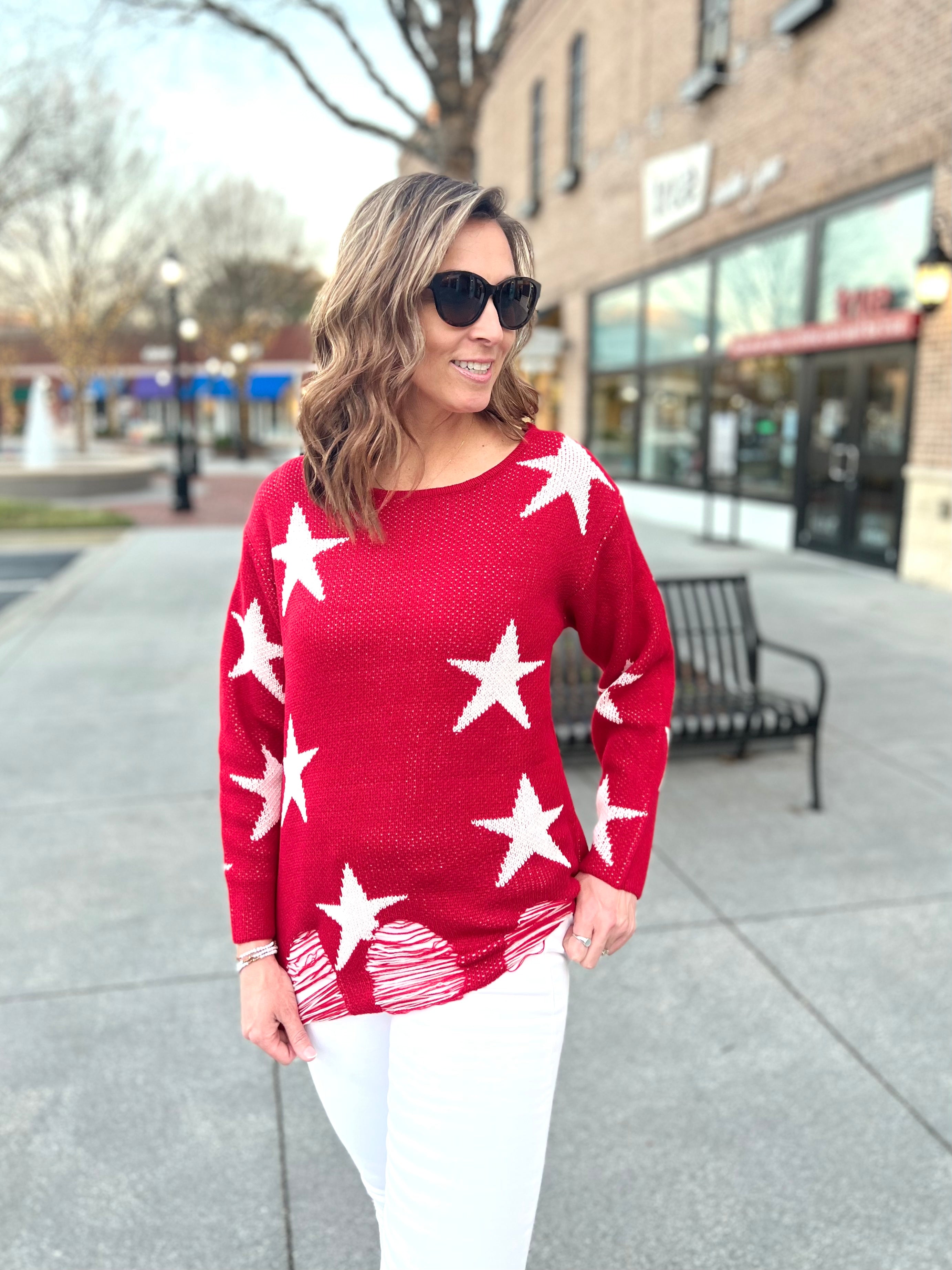 White hot sale star sweater