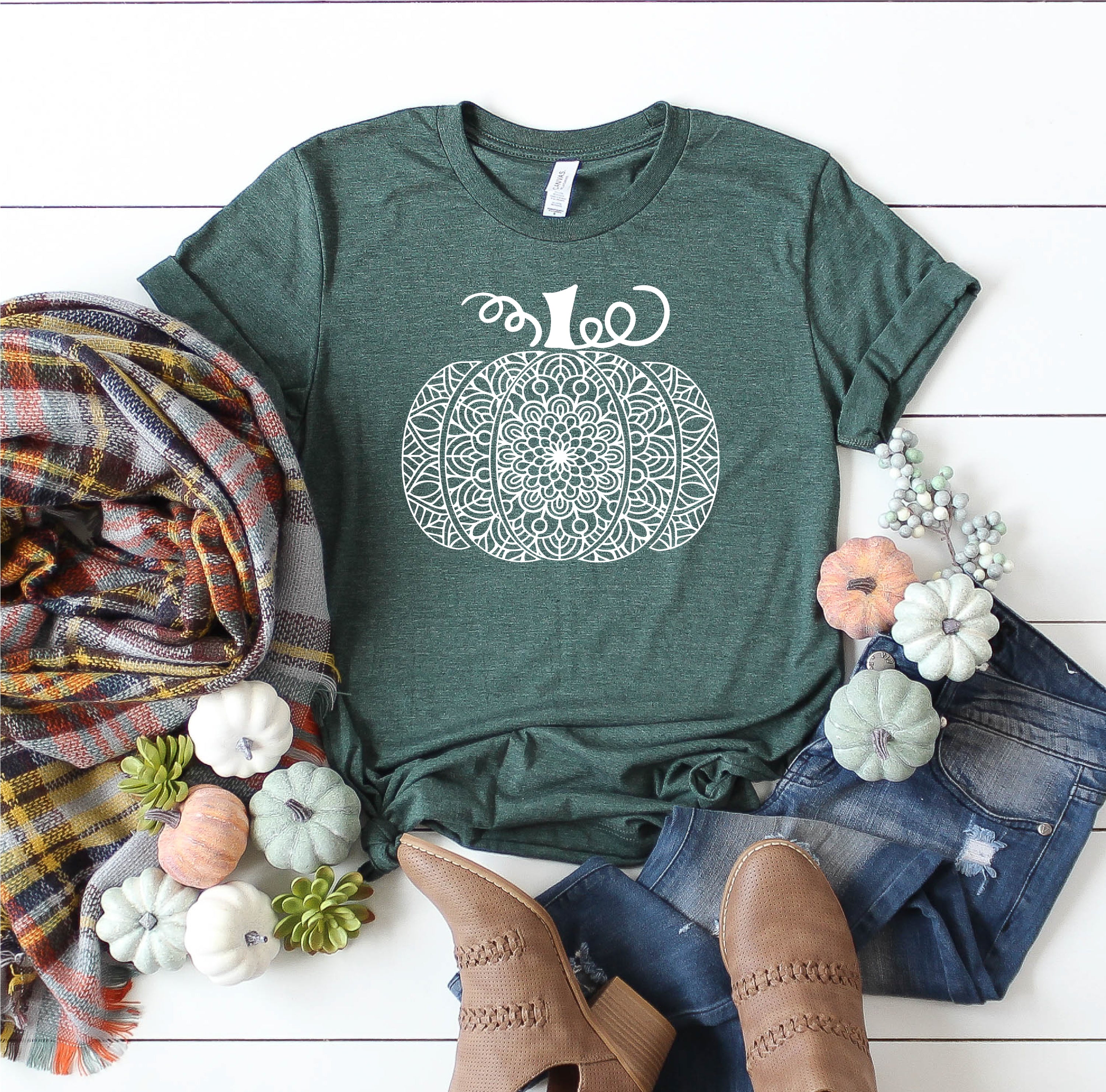 Halloween pumpkin mandala T shirt design